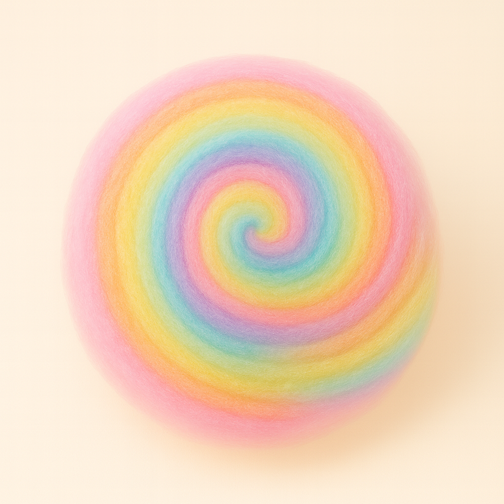 Pastel flower-shaped cotton candy
